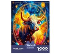 Taurus Jigsaw Puzzles Great Gift for Adults 1000 Piece Fun Challenging Home Decoration Twelve Zodiac Signs Jigsaw Puzzle for Women Men Adult 70x50cm/1000pcs