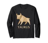 Taurus Origami Zodiac Graphic Long Sleeve T-Shirt