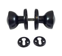 Taurus Plastic Rim / Mortice Knob Set 50mm Epoxy Black (1 Pack)
