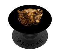 Taurus Steampunk Zodiac Bull Gear PopSockets Adhesive PopGrip