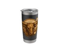 Taurus Steampunk Zodiac Bull Gear Stainless Steel Insulated Tumbler