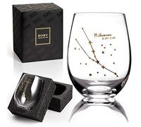 Taurus Stemless Wine Glass 20 Oz - Zodiac Birthday Gifts for Women Men, Golden Cup, Constellation Tumbler, Astrology Gift