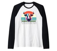 Taurus The Bull Horoscope, Astrology Taurus, Multicolor Bull Raglan Baseball Tee