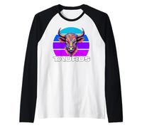 Taurus The Bull Horoscope, Astrology Taurus, Multicolor Bull Raglan Baseball Tee