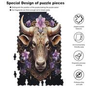 Taurus Wooden Puzzles Jigsaw Puzzle 1000 Pieces for Adults Creative Difficult Challenging Game 78×53cm