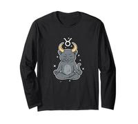 Taurus Zen Cat Astrology Long Sleeve T-Shirt