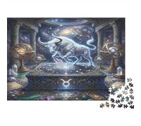 Taurus Zodiac 1000 Piece Jigsaw Puzzle,Premium Cardboard,Impossible Challenge,Great Gifts Dreamy Bull,Home Wall Decor,Educational Toy,Adults & Kids 14+,Stress Relief 52x38cm