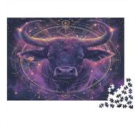 Taurus Zodiac Art Jigsaw Puzzles Puzzle for Adults Kids. 1000 Piece Impossible Challenge Toy Educational Game Home Decoration for Adults& Kids Age 14 Years Up 1000pcs (75x50cm)