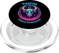Taurus Zodiac Astrology Bull Expect Resistance Star Sign PopSockets PopGrip for MagSafe