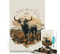 Taurus Zodiac Constellation Jigsaw Puzzle for Teenagers 1000 Pieces Enhance Recall Quiet Fun Exact Edge Artistic Gift (50x75cm)