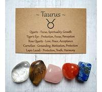 Taurus Zodiac Crystal Tumblestone Set | Horoscope Star Sign Gift | Gemstone Bundle