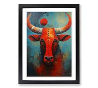 Taurus Zodiac Expressionism Framed Wall Art Print A2 Black
