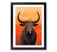 Taurus Zodiac Minimalism No.2 Framed Print | A2 Black Framed Wall Art | Ready to Hang | Minimalist Fantasy Picture | Living Room Bedroom Lounge Office