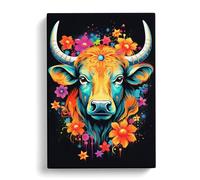Taurus Zodiac Pop Art Canvas Wall Art Print 30x20 Inch