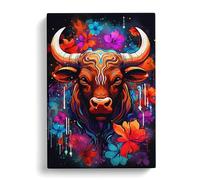Taurus Zodiac Pop Art Canvas Wall Art Print 30x20 Inch