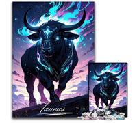 Taurus Zodiac Sign Art Jigsaw Puzzles for Adults 1000 Piece Wooden Jigsaw Puzzles for Adults Interactive Family Game DIY Home Decor Brain Teaser Gift 1000 PCS(75x50cm)