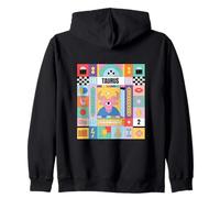 TAURUS Zodiac Sign Bauhaus Style - Modern Astrology Art Zip Hoodie