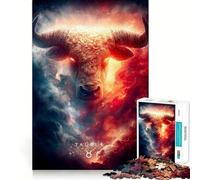 Taurus Zodiac Sign Digital Art 1000 Piece Jigsaw Puzzles for Adults Brain Tease Toy Relax Time Perfect Cut Memorable Gift (38x52cm)
