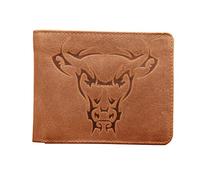 Taurus Zodiac Sign Engraved Genuine Leather Wallet with Flap and RFID Protection. Grey, Grey, Luggage