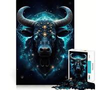 Taurus Zodiac Sign for Adults 1000 Piece Jigsaw Puzzle Pure Logic Toy Peaceful Time Sharp Cut Heartfelt Gift (38x52cm)