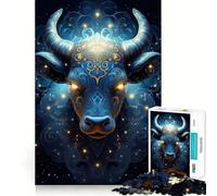 Taurus Zodiac Sign Jigsaw Puzzles for Teenagers 1000 Pieces Logic Game Home Pastime Precise Cut Festival Gift (50x75cm)