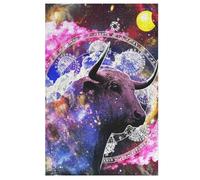 Taurus Zodiac Wall Art Puzzles 1000 Pieces Wooden Jigsaw Puzzle for Adults Brain Exercise Challenge Game Gift for Kids Children Jigsaws 78×53cm