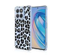 TAUYN Case for Honor X6a, Leopard Print Motif Clear Phone Cover, Slim Soft TPU Silicone Bumper Shockproof Girl Protective Shell, Leopard