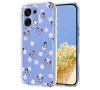 TAUYN Case for Oppo A6 Pro 5G/4G, Flower & Plant Pattern Clear TPU Shockproof Anti-Drop Cover, Soft and Durable, Lightweight & Transparent Design. Little Butterfly