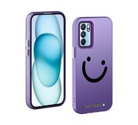 TAUYN Case for Oppo Reno 6/Reno6 5G, PC UTltra Thin Shockproof Protective Cover, Smiley Face Pattern Design Anti-drop Phone Case, Purple