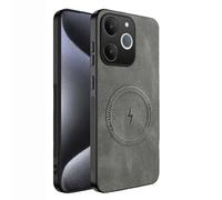 TAUYN Case for Realme Note 70T, Compatible with Magsafe, Premium PU Leather Back + TPU Bumper Phone Cover, Sleek and Durable Shockproof, Drop Protection. Gray