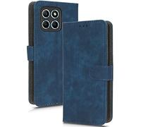 TAUYN Flip Folio Case for Honor 70 Lite/Honor X8 5G/Honor X6 4G, RFID Blocking Function, Premium PU/TPU Leather Wallet Phone Cover with Magnetic Kickstand - Blue