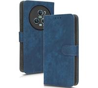 TAUYN Flip Folio Case for Honor Magic5 Pro/Magic 5 Pro, RFID Blocking Function, Premium PU/TPU Leather Wallet Phone Cover with Magnetic Kickstand - Blue