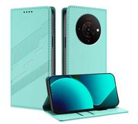 TAUYN Leather Magnetic Folio Case for ZTE Blade A76 5G, Premium PU/TPU Leather Shockproof Wallet Cover, with Kickstand & Card Slot. Mint Green