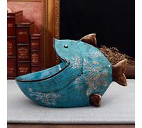 Tauzveok Big Mouth Hippo Key Bowl, Hippo Figurine Key Storage Holder,Desktop Candy Dish Organizer for Home Wallet Coin Jewelry Storage,Fish