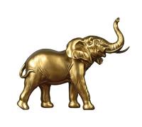 Tauzveok Dekorativ Elefantskulptur, Gyllene Dekorativ Elefantstaty, för Dekoration Vardagsrum, Kontor, Bokhylla, Sovrum, Mammapresent, Harts,Big gold