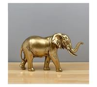 Tauzveok Elephant Decoration, White Elephant Decoration Statue, Decoration For Bedroom, Window Sill Living Room Apartment Office Wine Cabinet Decoration, Resin,Gold bowed head