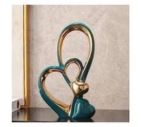 Tauzveok Heart Deco Ceramic Statue, Modern Abstract Sculpture Deco, for Decoration Bedroom Table Decoration Office Apartment Sculptures And Statues,B green
