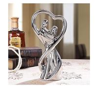 Tauzveok Love Couple Sculptures Deco, Modern Abstract Deco Sculpture, Couple Statue, Statue for Decoration Living Room, Bar, Room, Office, Resin,Love silver