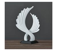 Tauzveok Modern Abstract deco sculpture, ocean waves craft decoration living room statues, for bedroom table decoration office flat sculptures deco, resin,White A