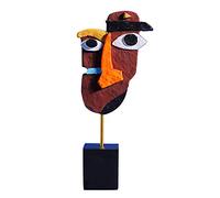 Tauzveok Modern Sculpture, Work of Art Sculpture, Statue Decoration Interior Living Room Object Deco Face Creative Craft Colorful Art Abstract Art, Ornaments Resin Porch,face C12*5 * 25cm