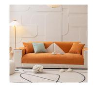 Tauzveok Orange Chenille Non Slip Waterproof Sofa Cover, 110 * 180cm, 4 Seater, L Shaped, Standard, Casual