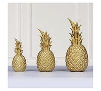 Tauzveok Pineapple deco, Large money box, modern living room table decoration ornament, room deco, for collection, necklace, coins, mother for gift, crystal pineapple deco figurine,gold set