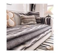 Tauzveok Rabbit Plush Non Slip Sofa Cover, Funny Fuzzy Sofa Covers, Thick Couch Covers, For Corner Sofa Cover L Shaped, 3 2 1 4 Seater, Sofa Protectors From Pets,grey,90 * 120cm