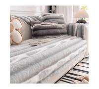Tauzveok Rabbit Plush Non Slip Sofa Cover, Funny Fuzzy Sofa Covers, Thick Couch Covers, For Corner Sofa Cover L Shaped, 3 2 1 4 Seater, Sofa Protectors From Pets,light grey,70 * 210cm