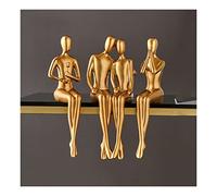 Tauzveok Sculpture Deco Modern, Abstract Art Sculptures Deco Aesthetic, Golden Figurines Deco Statue, for Decoration Living Room, Apartment, Bar,Figure Thinker Poison, Resin,Set D