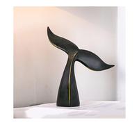 Tauzveok Whale Tail Decoration Statue, Maritime Decoration, Black Whale Tail Decoration Sculpture, for Table,Office, Living Room Decoration, Ocean, Resin,Black B