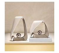 Tauzveok White Decorative Sculpture, Modern Abstract Art Decoration Living Room Window Sill Table Office Sculptures And Statues, Ceramics,Silver set
