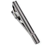[TAVARAT] Tie Clip Tie Clips for Men Black Silver Tie Bar Tie Pin Tps-032, One Size, Non-Precious Metal, No Gemstone