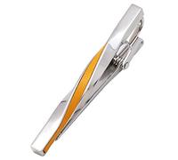 [TAVARAT] Tie Clip Tie Clips for Men Genuine Leather Silver Tie Bar Tie Pin Tps-078, One Size, Non-Precious Metal, No Gemstone