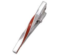 [TAVARAT] Tie Clip Tie Clips for Men Genuine Leather Silver Tie Bar Tie Pin Tps-078, One Size, Non-Precious Metal, No Gemstone